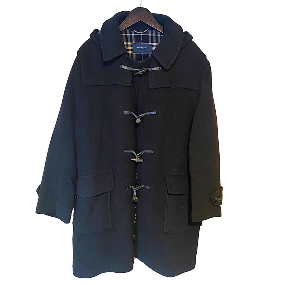 Burberry Wool Duffle Peacoat In Black